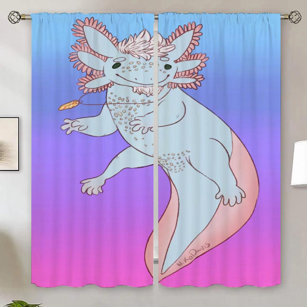 

Милые шторы Axolotl, детские шторы для гостиной, затемняющие шторы, подхваты для штор, жалюзи, тюль на кухне, щупальца W50xH70cmx2pcs-CL