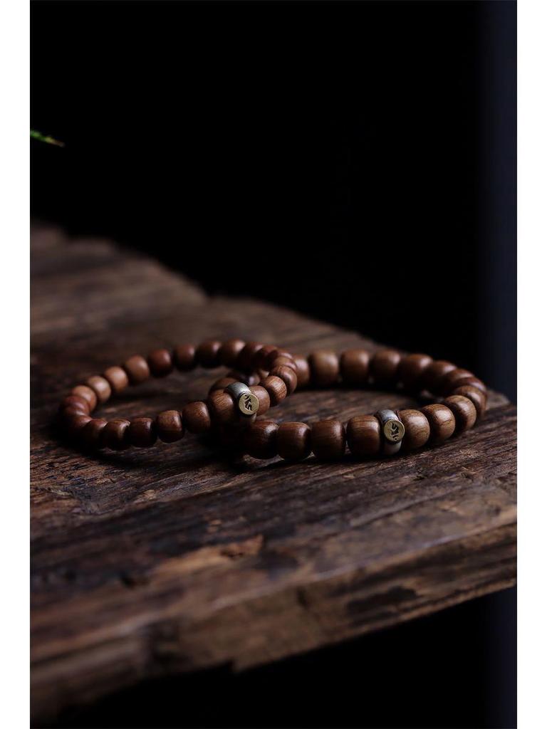 Authentisches indisches Sandelholz Tierkreiszeichen Buddhistische Gebetsperlen Armband