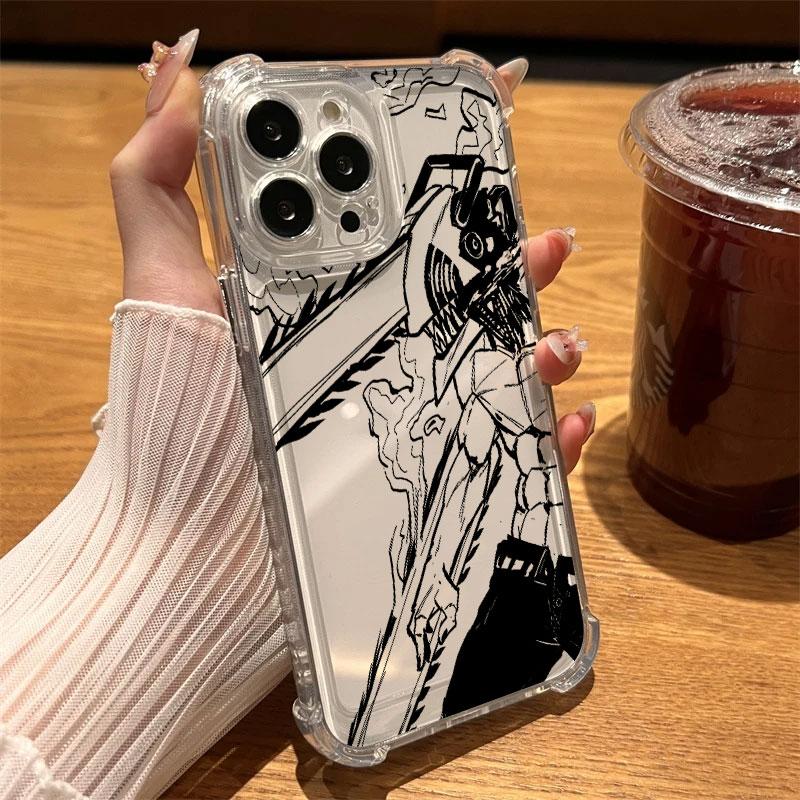 

Anime Chainsaw Man Denji Phone Case For iPhone 17 Air 16 e 15 14 13 12 11 Pro Max Plus Mini SE 2020 2022 Soft Transparent Cover iPhone 11