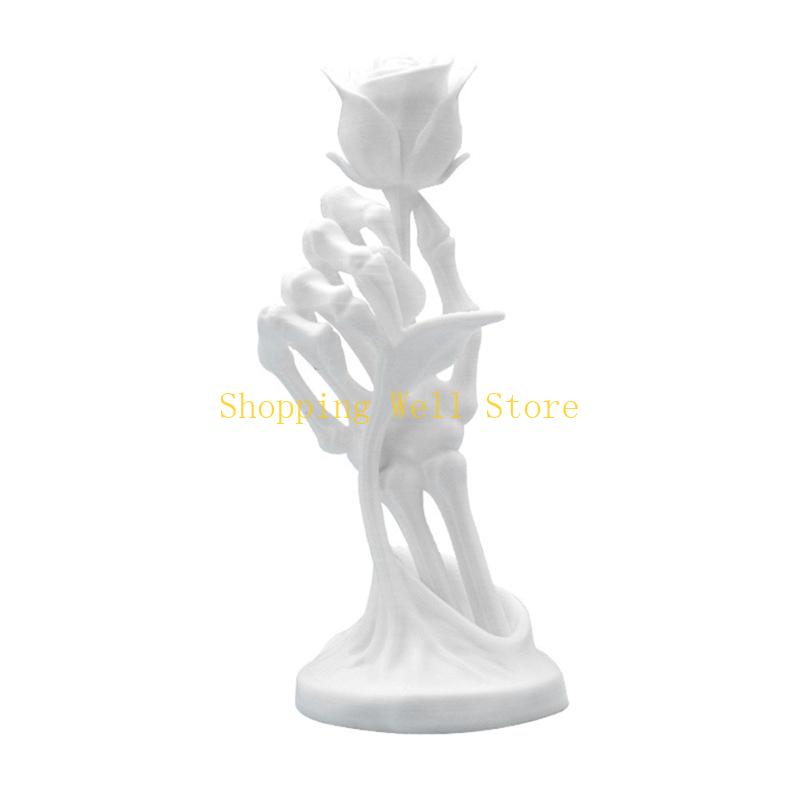 KX4B Unique Skull And Florals Plastic Decoration No Assembly Required For Halloweens Parties Or Gothics Interior Design China Mainland