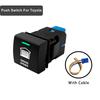 12V Green White LED Backlit Push Button Switch Power Horn Fixed Momentary Type For Toyota Prado 150 Series Corola Camry RAV4
