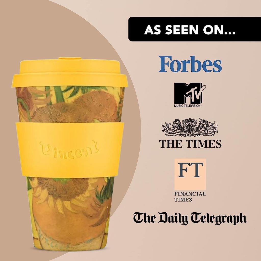 Ecoffee Cup (Ecofee Cup) - Reusable, Eco-Friendly Cup and Saucer, Vincent Van Gogh, 400ml, 814 041