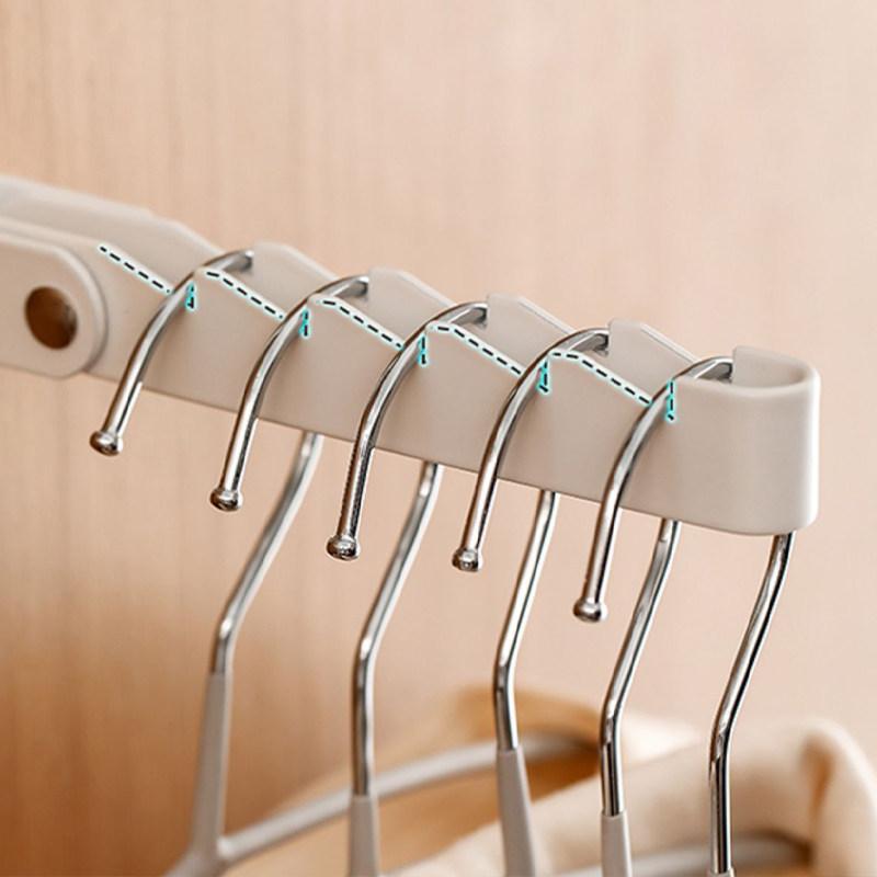 Collapsible No-Drill Over-Door Coat Hanger 5 Grooves Organizer Rack for Home Entryway Bathroom Scarves Keys Bags