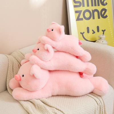 Non-Toxic Pink Pig Soft Stuffed Plush Toys Lie Down Cute Pig Dolls Love Tail Cushion Stuffed Plushies Valentine'S Day Gifts For Children
