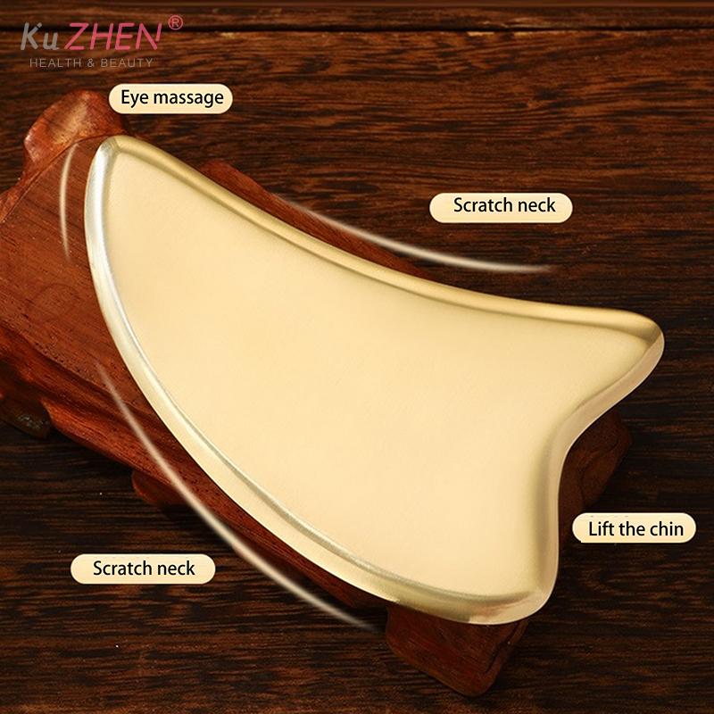 1PC Pure Copper Guasha Plate Back Shoulder Neck Body Guasha Massage Tool Whole Body Universal Foot Massage Brass Scraping Knife