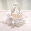 Lace Wedding Flower Basket Satin Crafted Flower Girl Basket Western Style Handheld Basket  Party