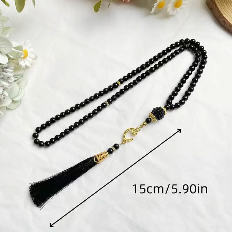 6Mm 99Pcs Glass Pearls Tassel Turkish Style Muslim Rosary Islamic Meditation Yoga Prayer Beads Necklace For Women Jewelry