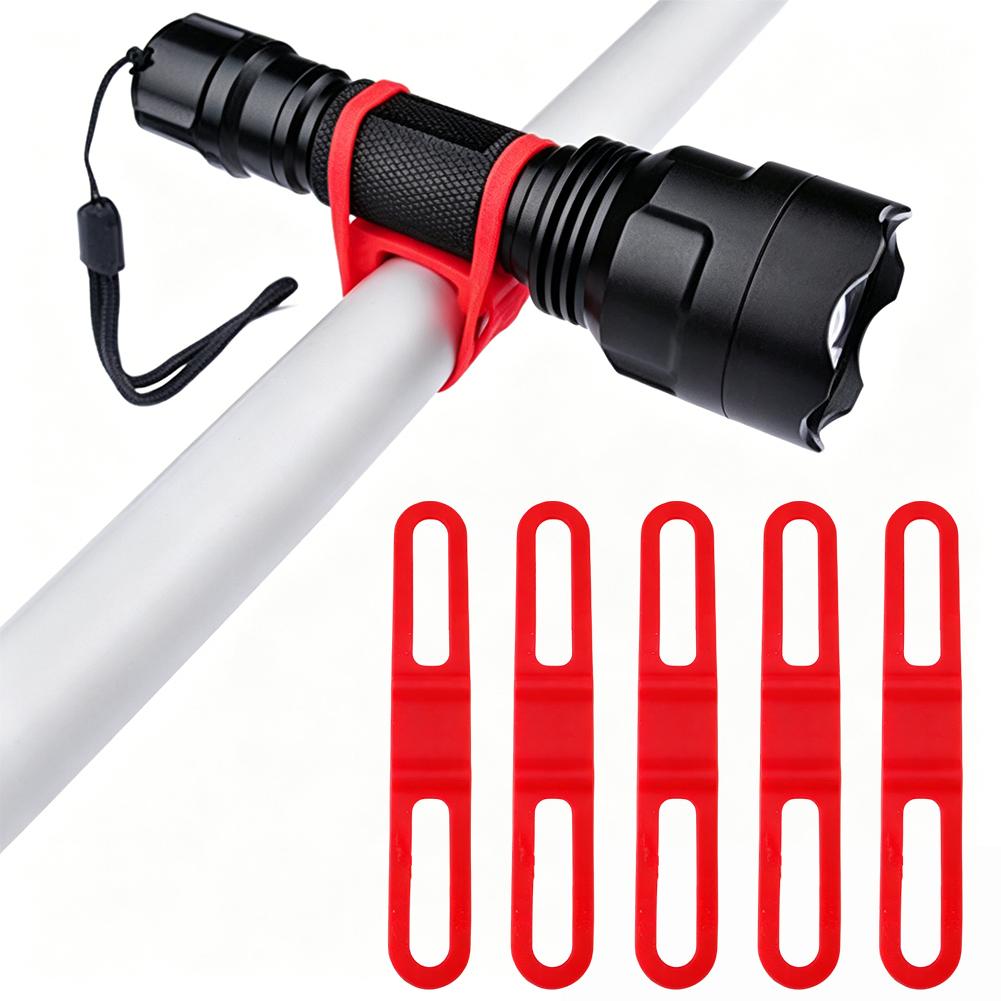5PCS Silicone Mobile Phone Bicycle MTB Flashlight Flashlight Bracket Bicycle Lamp With Flexible Lamp Holder Easy Installation