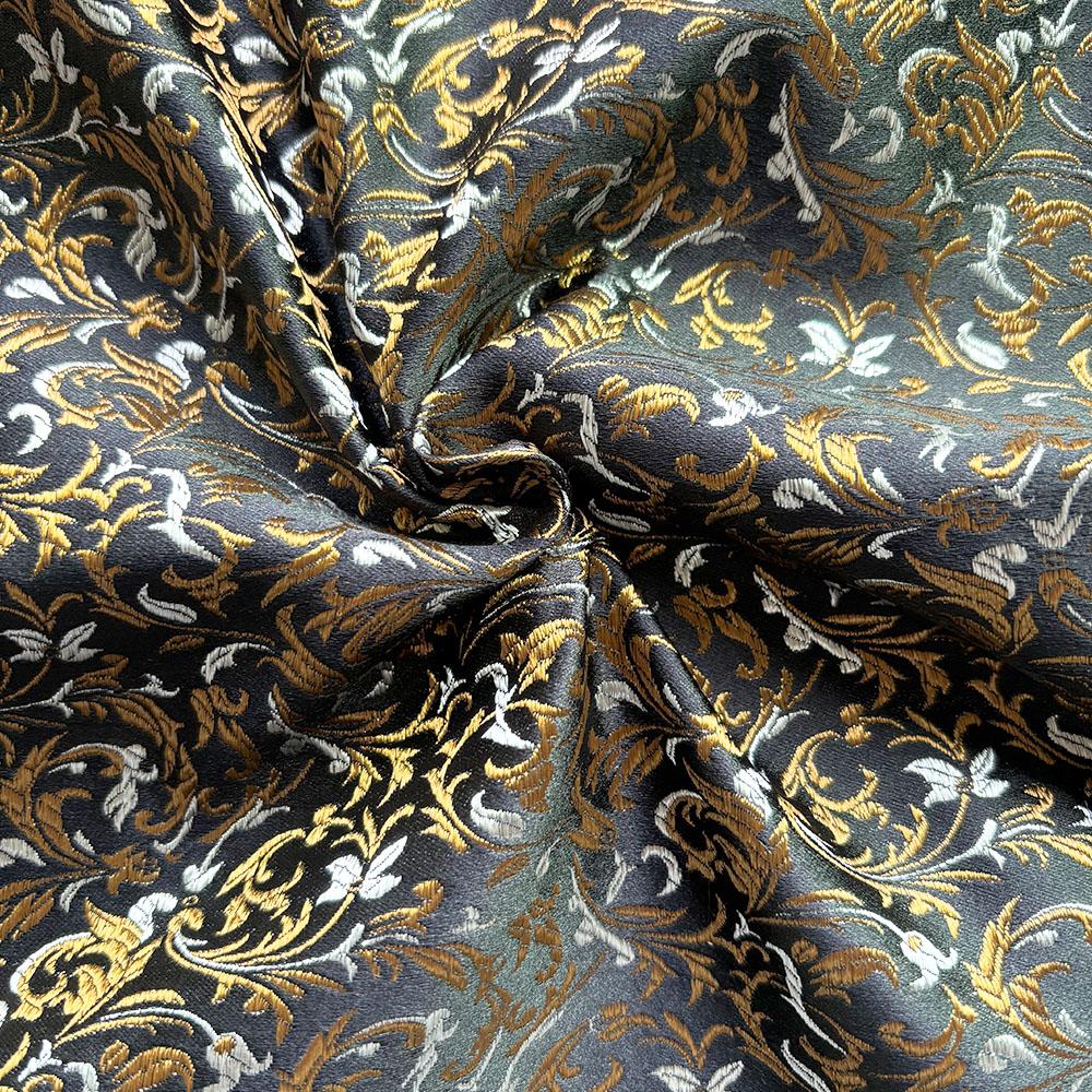 Brocade Jacquard Wheat Flower Pattern Damask Fabric For Silk Satin Girl's Dress Cheongsam Costume Curtain DIY Quilting Patchwork