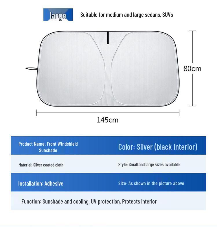 Car Front Windshield Folding Sunshade: Heat Insulation Curtain