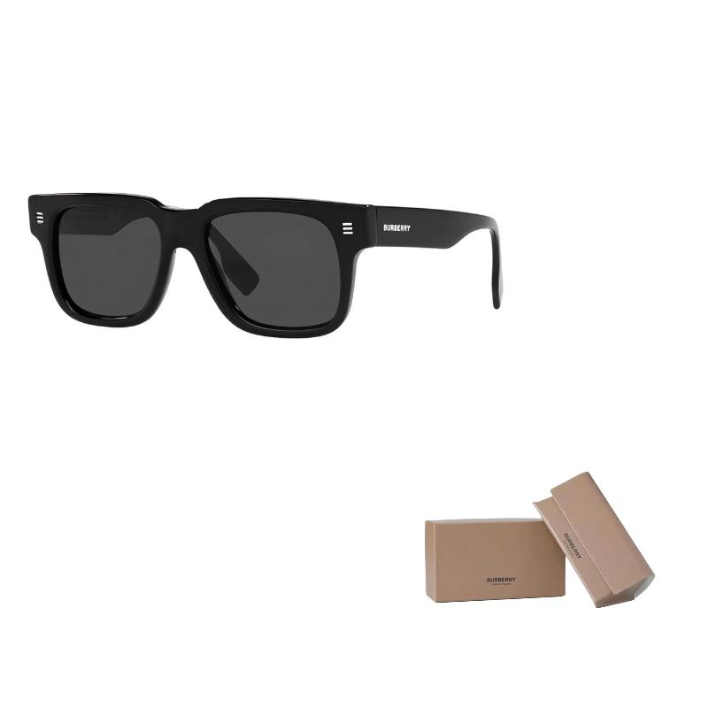Burberry Temples Logo Print Acetate Irregular Sunglasses Men's Black