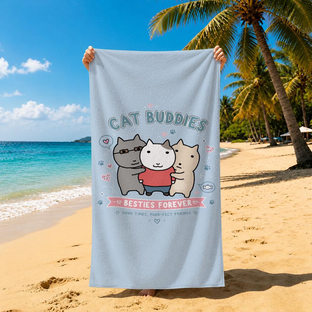 Pattern VintageCat Towel Towel Soft Pool Gift For Travel Gym Shower Cool Camping Quick Dry Sports Large Beach Towel