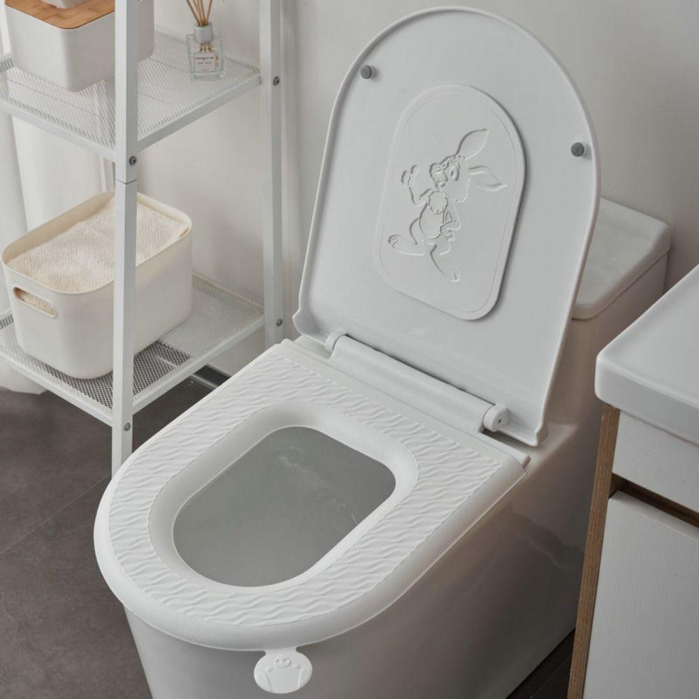 Washable Toilet Seat Cover Waterpoof Toilet Sticky Seat Pad WC Mat Toilet Cushion  Four Season