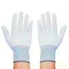 Anti-Static White PU Coated Palm Gloves - Thin Style for Electronics