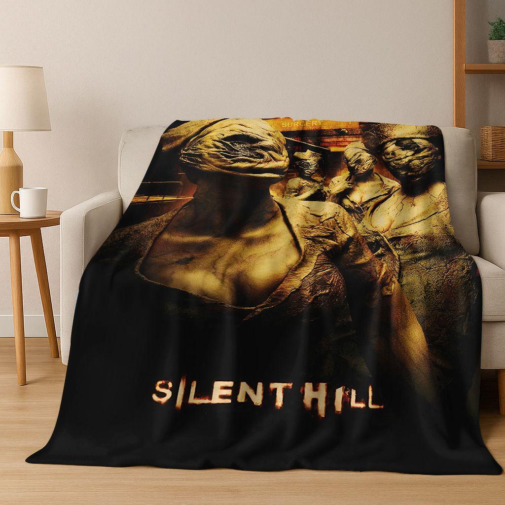 Classic Silent Hill Horror Game Movie Art Flannel Blanket,Cozy Soft Throw Blanket for Home Bedroom Bed Sofa Picnic Cover Gift
