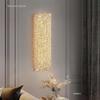 Luxury Crystal Wall Lamp: Minimalist Golden Light for Bedroom, Living Room, or Corridor.