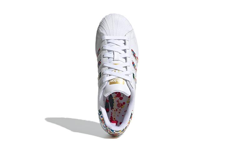 Adidas Originals Superstar Collection J Print Low top Kids' Skateboarding Shoes White Teenagers FY9828