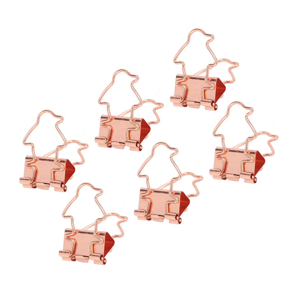 100 Stück Büroklammern Hohl Pinguinform Stabil Metall Kleine Büroklammern für Office Dokumente Konto Roségold