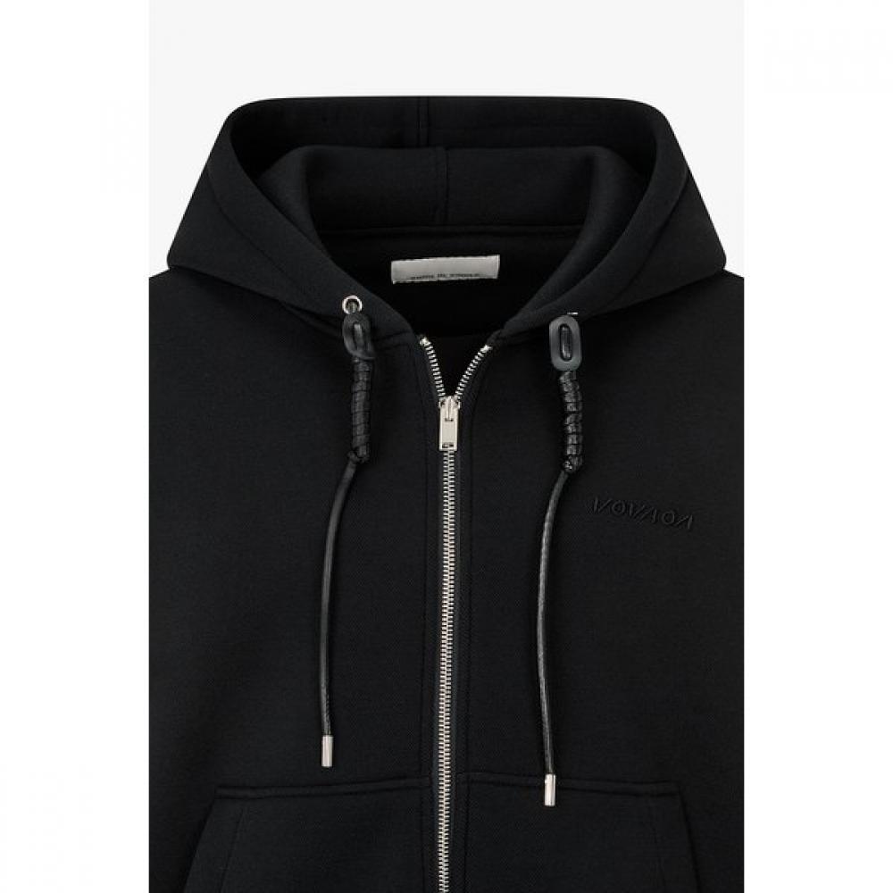 Vov Leather String Jersey Hooded Jumper