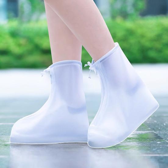 Reusable Waterproof Shoe Covers Non Slip Rain Shoe Covers Zippered Shoe Protectors with Drawstring for Men Women Outdoor