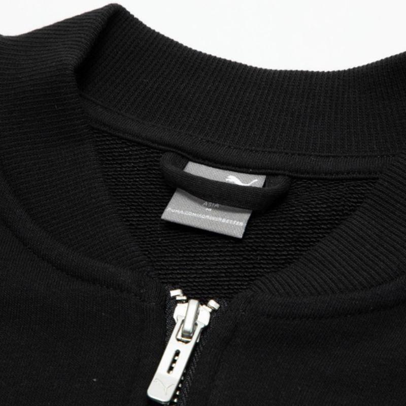 Puma Squad Track Baseball Collar Spliced Long Sleeve Jacket Women Jacket Black Gray 678719-01