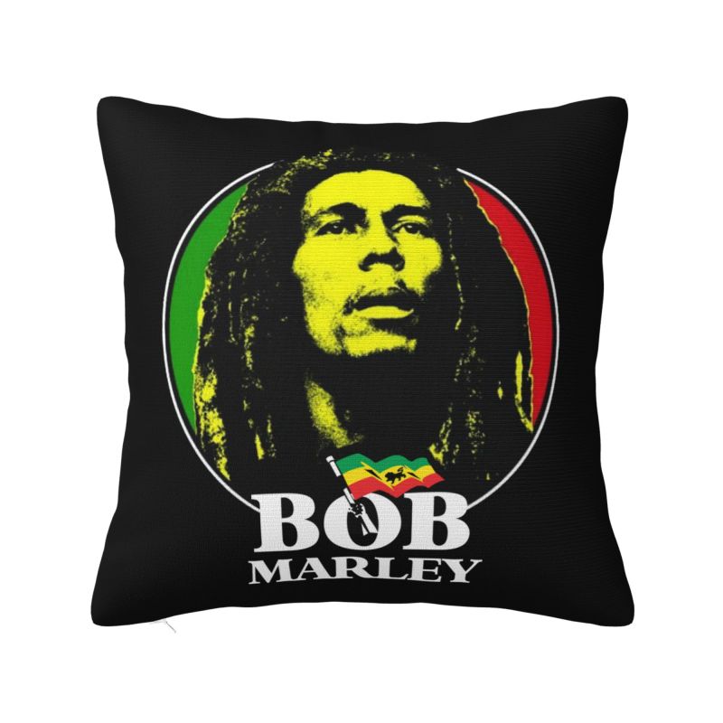 Fashion Jamaica Reggae Rock Bob Marley Cushion Cover xcm Soft Pillow Case for Sofa Square Pillowcase Home Decor