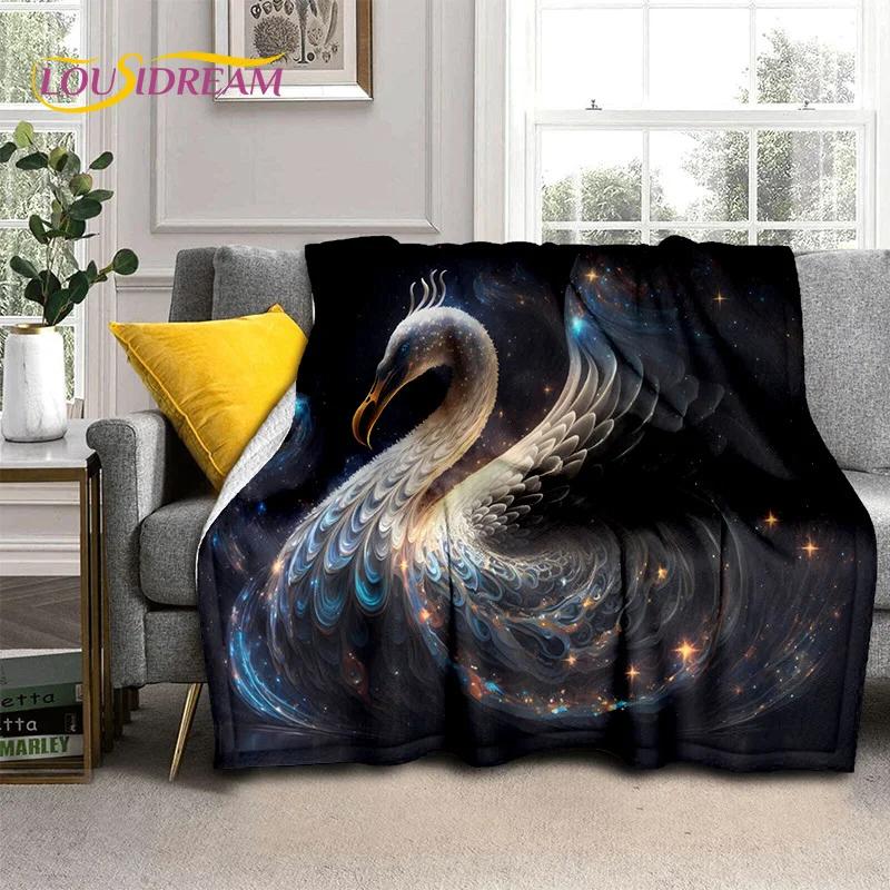 3D Dream Love Swan Cartoon Cygnus Girl Gift Blanket,Soft Throw Blanket for Home Bedroom Bed Sofa Picnic Travel Cover Blanket Kid