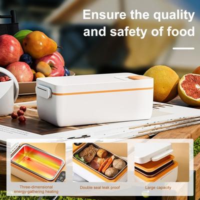 Eluppvärmd matlåda med stor kapacitet, livsmedelsklassad BPA-fri uppladdningsbar sladdlös självuppvärmande lunchlåda