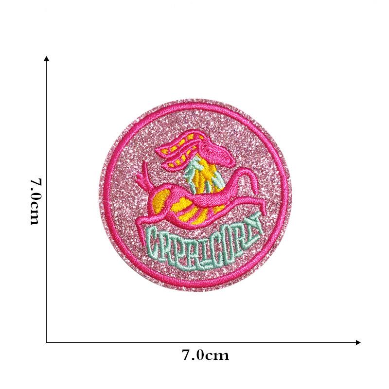 New Cartoon Constellation Embroidery Patch - Creative Round Design
