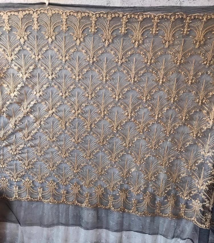 1yard New Gold Embroidery Fabric Dress,curtain,clothing,dress DIY Handmade Accessories Fabric for Sewing
