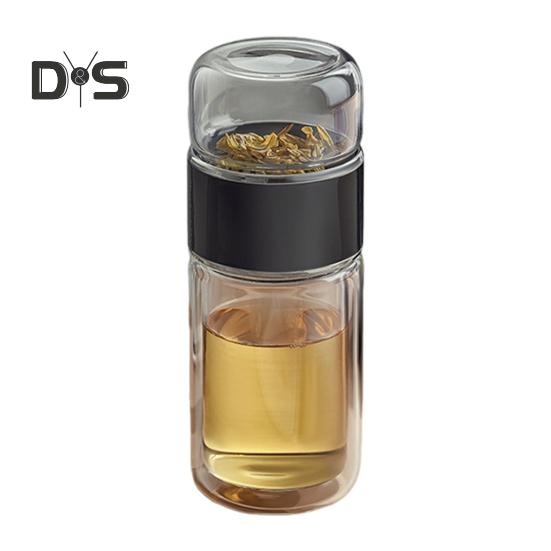 

Стеклянный чайник для заваривания чая с двойной изоляцией, герметичная переносная дорожная чашка для чая с фильтром, разделение воды для чая, подарок любителям чая 280ml