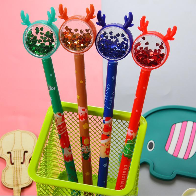 Creative Christmas Reindeer Gel Pen - Cute Cartoon Water-based Pen & Small Gift Stationery