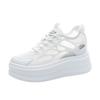 Spring and Summer Thick-soled Inner Height Increase Casual Shoes for Women Small = Thin Women's Shoes Mesh Breathable White