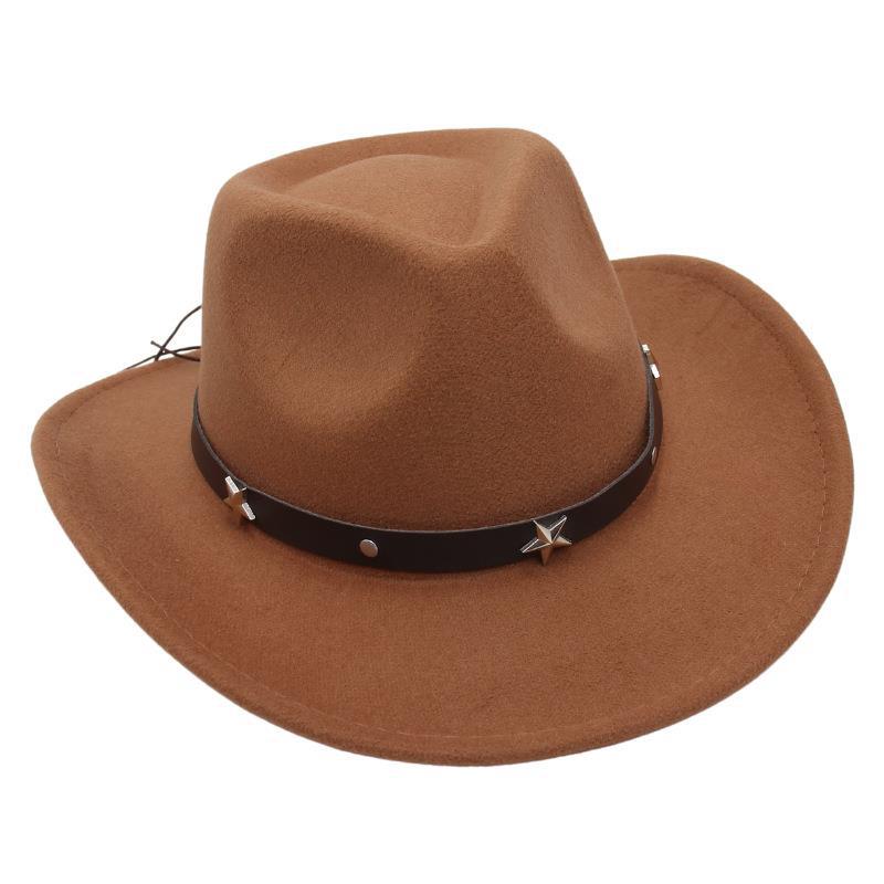 Black Top Hat Western Cowboy Hat Jazz Hat Knight Felt Hat British Retro Woolen Hat