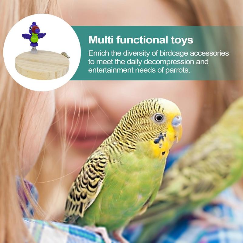 Parrot Stand Bird Cage Accessories Natural Chewable Enrichment Toy Playground Accessories For Conure Chicken Pigeon Indoor