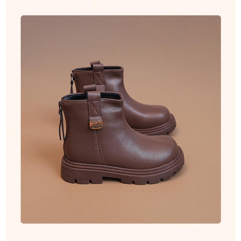 Kids Girls Fashion Soft Leather Ankle Martin Boots Casual Short Boots
