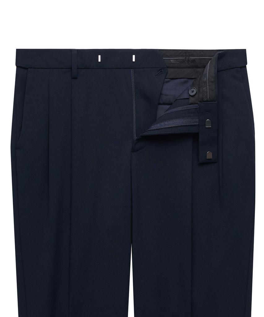 MUSINSA STANDARD Lightweight Real Wide Hidden Banding Slacks [Navy]