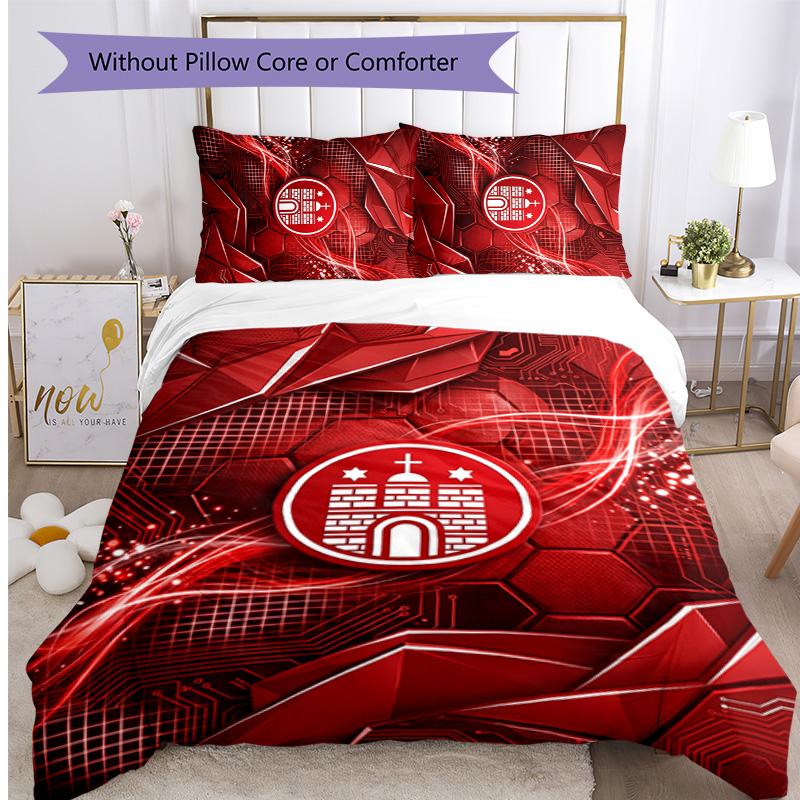 FC St. Pauli Football Printed 3 Pieces Bedding Set, Comfortable Skin Friendly Bedroom Duvet Cover Set