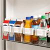 2PCS Plastic Retractable Fridge Storage Box Adjustable Space Saving Fridge Storage Container Hanging Partition Grid Clip