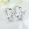 Diamond Butterfly Silver Earrings for Women Fashion Elegant Cute Ear Clip Jewelry