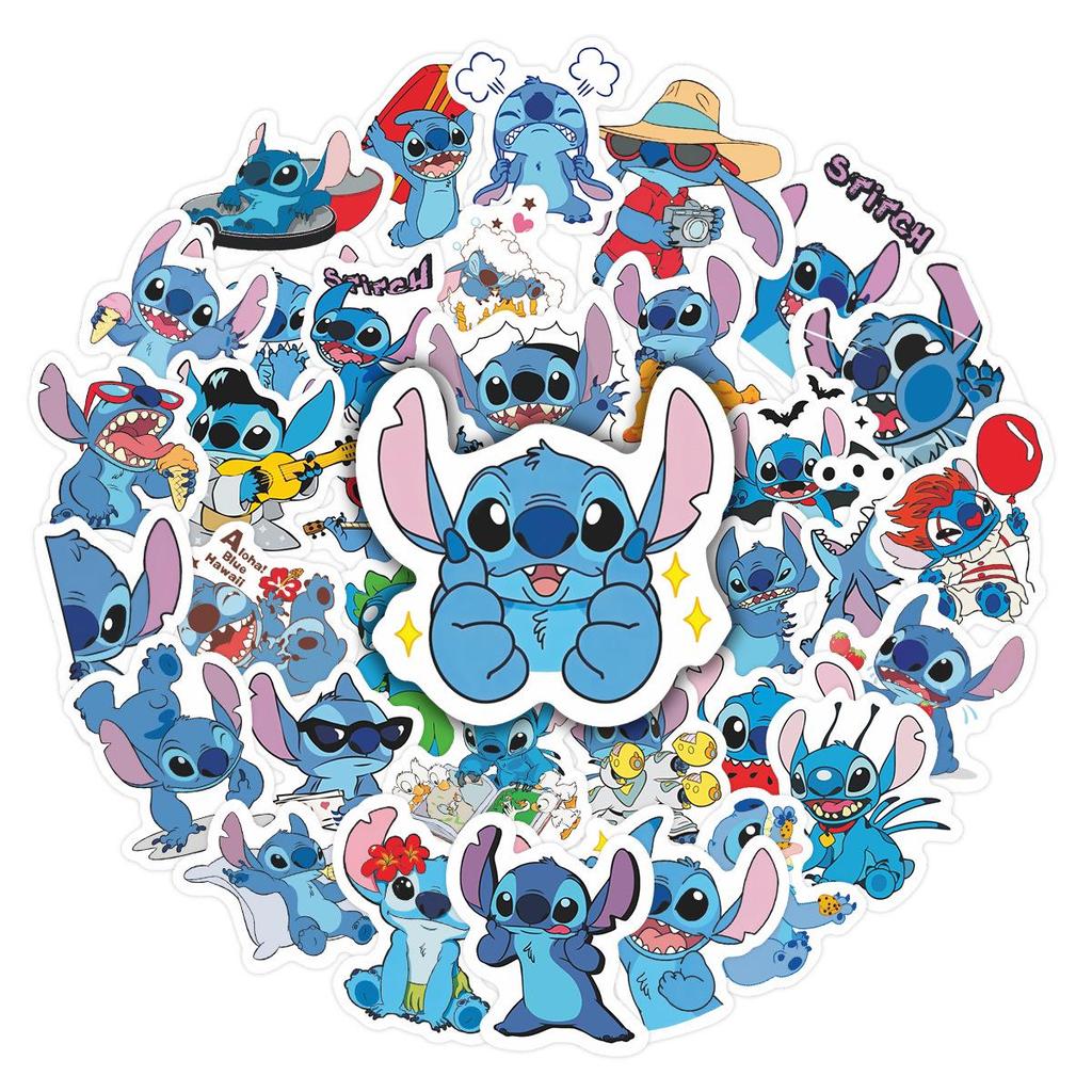 35 Cartoon Stitch Creative Waterproof Stickers for Children's Journals and Stationery Decoration