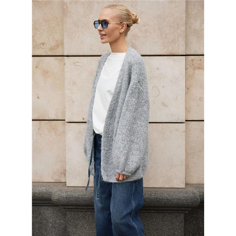 Knitted Cropped Women's Sweaters Cardigan Long Sleeve Sweater Coat Autumn Winter Chic Casual Outerwear Knitwear Top