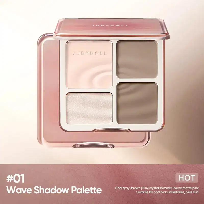 Judydoll Contour Palette, 2 In 1 Face Highlight Contour Palette, Shades with Highlighter Makeup, Non-greasy, Lasting Sparkling