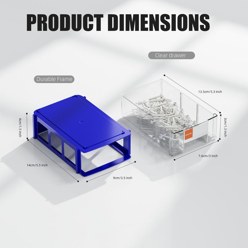 8/16pcs Plastic Mini Storage Box, Stackable Small Tool Storage Bin, Screw Parts Crafts Sewing Thread Jewelry Storage Organizer