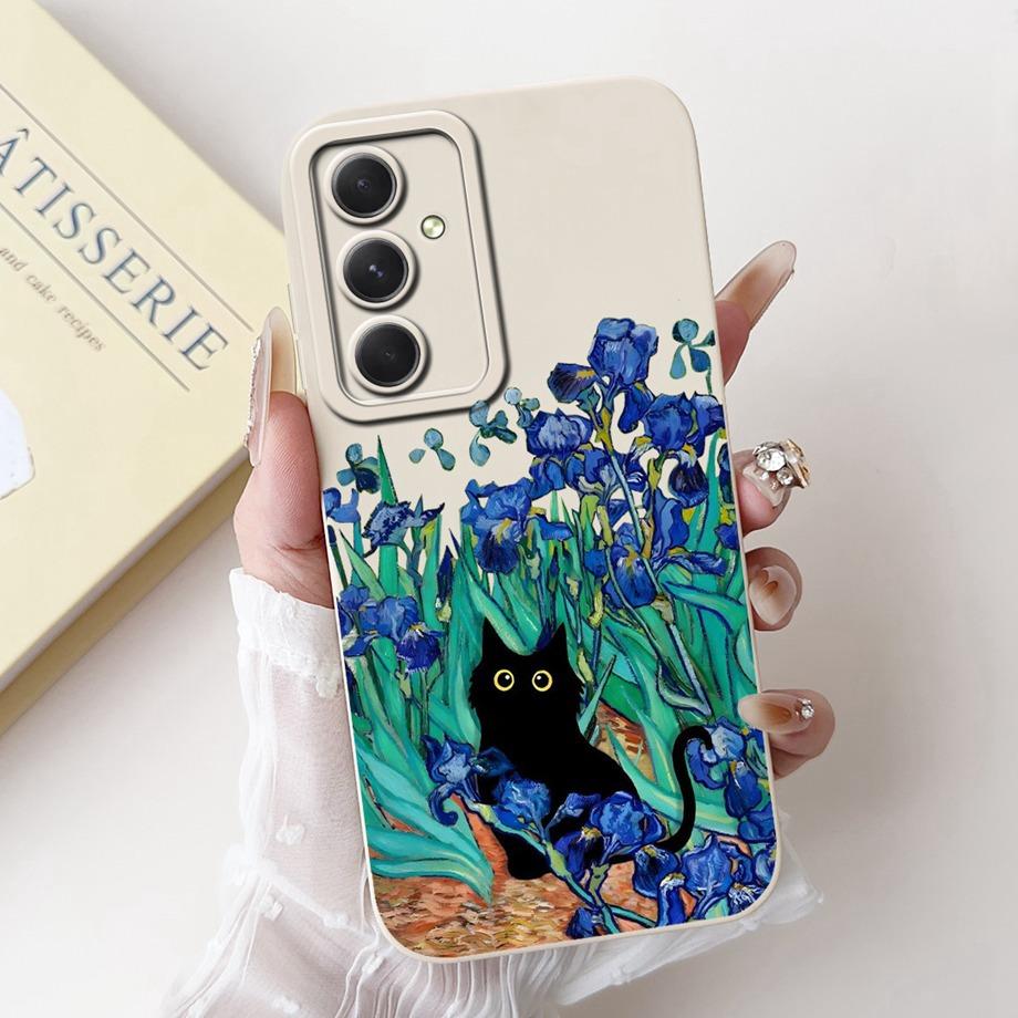 Phone Case For Samsung Galaxy A55 A54 5G Camera Shockproof Soft Liquid Silicone Bumper On Samsung A54 A 55 Funny Animals Meme