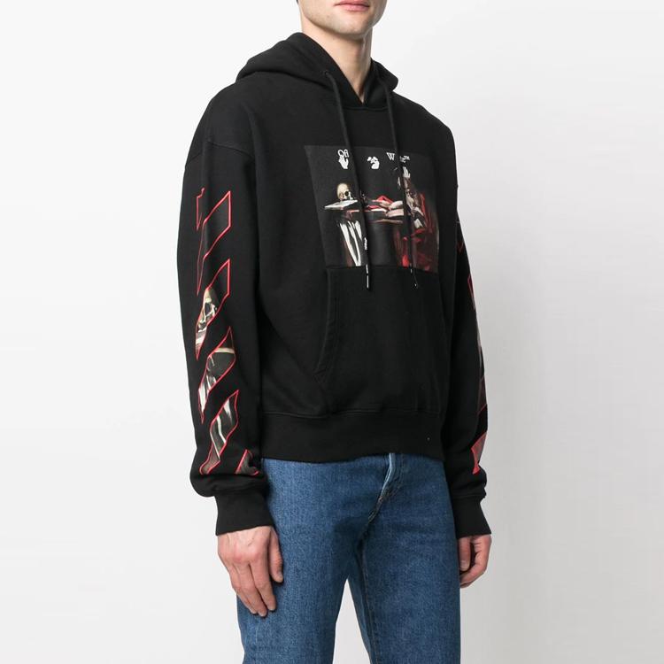 Off-White Caravaggio Over Hood Black Unisex Tops OMBB037R21FLE0021025