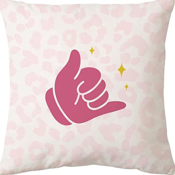 Modern Ins Style Pink Girl's Heart Pillow Case Nordic Linen Cushion Sofa Bedside Pillow
