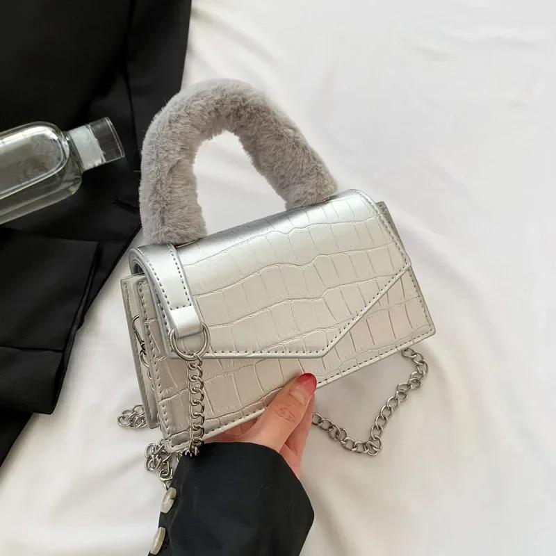 High-quality Small Square Bag for Women  Brown Stone Pattern  Crossbody Bag  New  Autumn and Winter
