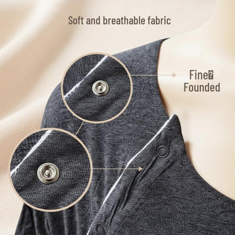 

2-in-1 Maternity Nursing & Hospital Labor Dress for Pregnancy and Postpartum F серый