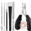 Kit de retrait d'ongle incarné 6 pièces, Outil pour le soin des ongles des pieds, Lime à ongles et releveur INail, Ensemble professionnel pour pédicure et manucure Outils ménagers